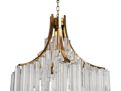 Italian Murano Clear Glass Sculptural Chandelier by Venini Low-poly 3D model