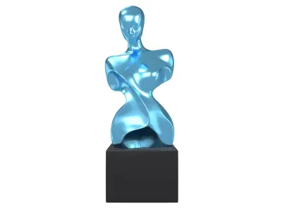 Abstract Woman Half Body Shape Sculpture v2 005 Low-poly 3D model