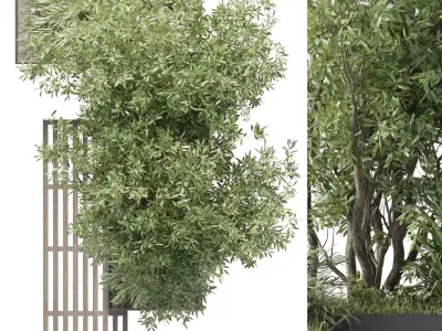 Urban Environment - Urban Furniture - Green Benches  3D model