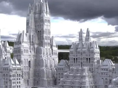 Wizarding world Fantasy school architecture Kit bash 3D model