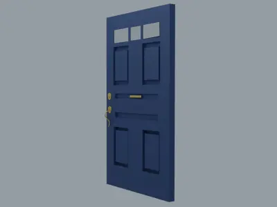 Door Modern Blue Low-poly 3D model
