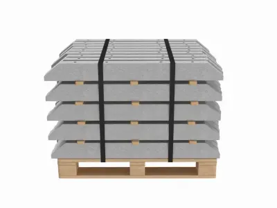 Stacked Concrete Spur On Wood Pallet 3D model