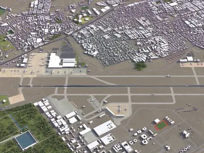 Marrakesh Airport Low-poly 3D model