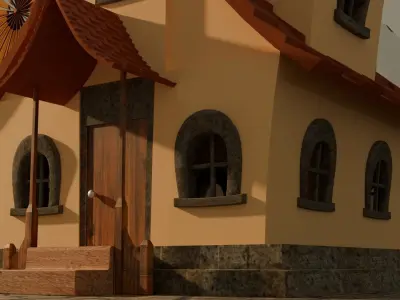 Alpine Cottage Low-poly 3D model