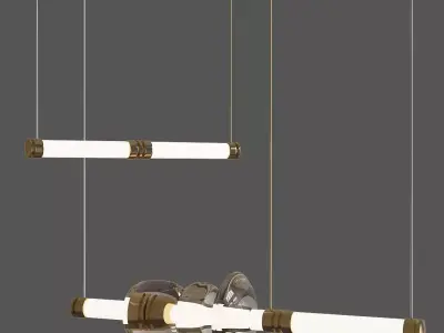 Luna Chandelier 3 Tier low poly 3d model Low-poly 3D model