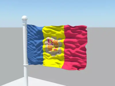 Andorra Flag 3D model