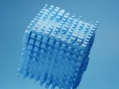 Geometry Nodes Cube Low-poly 3D model