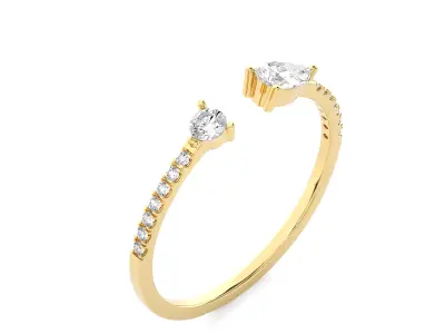 Light Minimalist Diamond Ring 3D print model