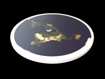 Flat Earth v1 001 Low-poly 3D model
