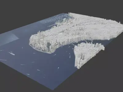 Istanbul City  Low-poly 3D model