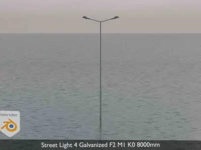 Street Light 4 Galvanized F2 M1 K0 8000mm Low-poly 3D model