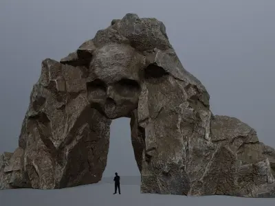 Skull Cave Low-poly 3D model