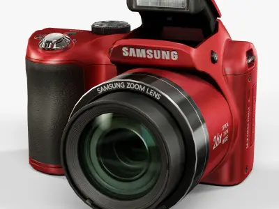 Samsung WB100 Red bridge digital camera Low-poly 3D model