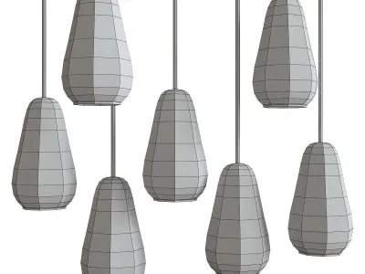 Chandelier 3d model collection 10 Pieces Low-poly 3D model