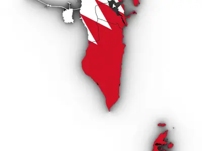 3d Political Map of Bahrain 3D model