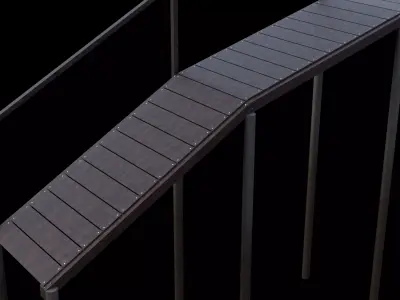 River Bridge Low-poly 3D model