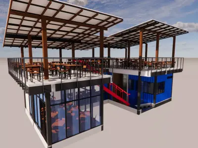Container coffee shop-21 3D model