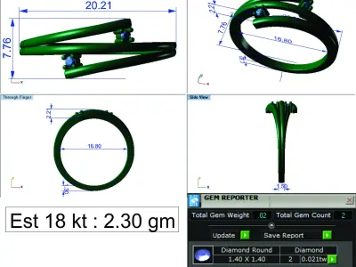 Solitaire Engagement Women Ring 3D print model get