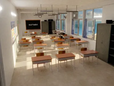 School classroom  3D model