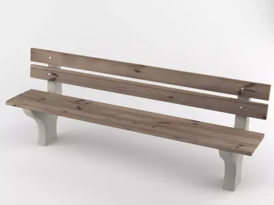 Park bench Low-poly 3D model shop