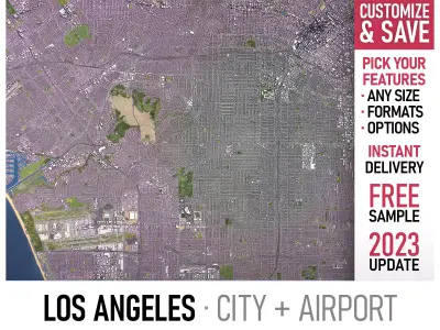 Los Angeles - 3D City Model Low-poly 3D model