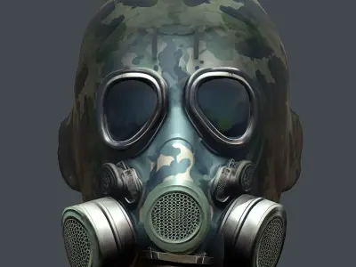 Gas mask helmet 3d model military combat Low-poly Low-poly 3D model
