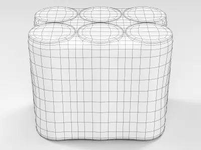 6 Pack 330ml Sleek shrinkwrapped beverage cans 3D model