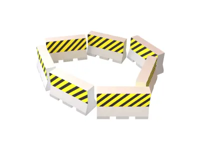 Road Barriers v4 004 Low-poly 3D model