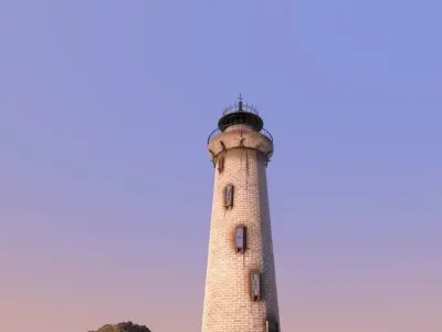 Lighthouse on island 3D model
