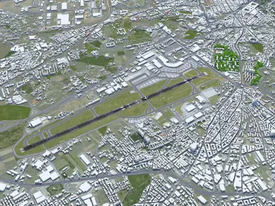 Naples International Airport 10km Low-poly 3D model