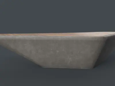 Modern Outdoor Bench 99 PBR Game Ready Low-poly 3D model