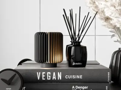 Hallway modern bathroom with walls and wooden panels 3D model