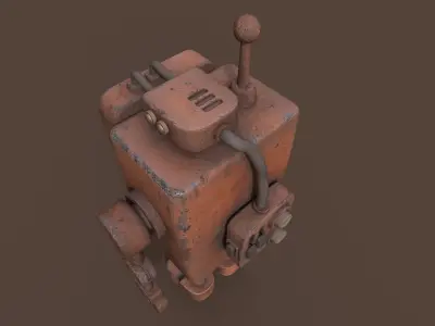 Stylized Witness Robot Low-poly 3D model