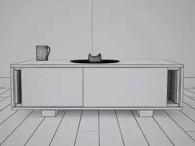 Table - Interior Living Room Furniture 08 Low-poly 3D model