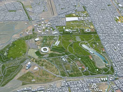 Mendoza Argentina 32km Low-poly 3D model