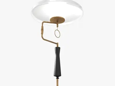 Custom made brass floor lamp 3D model