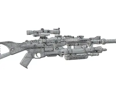 Sci-fi sniper rifle Low-poly 3D model buy