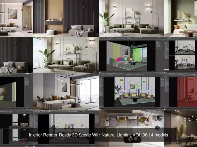 Interior Render-Ready 3D Scene With Natural Lighting VOL 06 3D Model Pack
