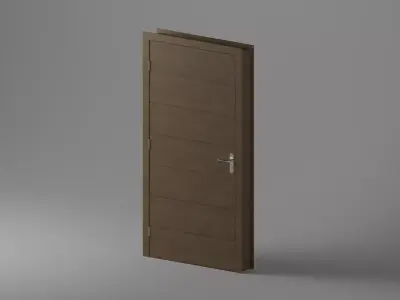 Single Door - Horizontal Lines -12 Handles - Revit 2020  3D model