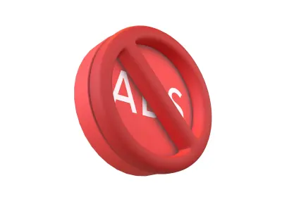 No Ads Symbol V1 001 Low-poly 3D model