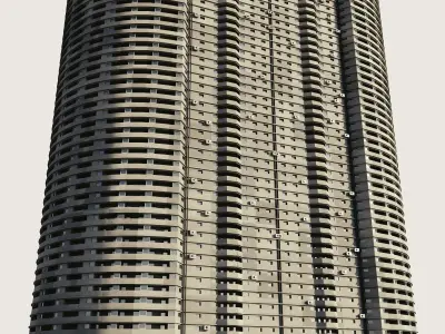 Building Skyscraper City Town Downtown Street Futuristic Utopia Low-poly 3D model