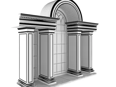 Classic Architecture Arch Window 3D model
