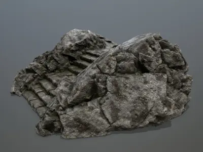 Rock  Gate Low-poly 3D model