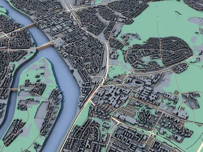Umea City Sweden Scandinavian Urban Landscape  3D print model