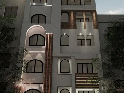 5 Story Building Facade Design 3D model