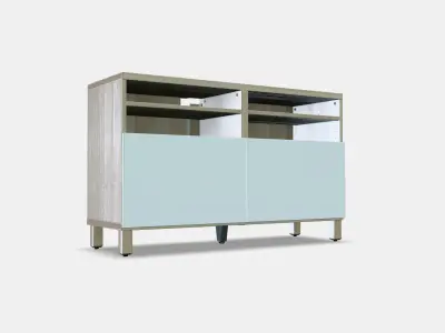 BESTA TV bench with doors 34 Low-poly 3D model