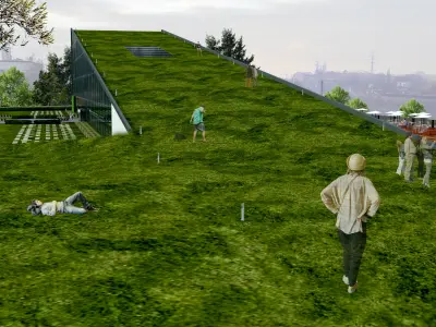 HOTEL GREEN ROOF Low-poly 3D model