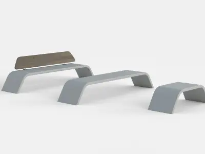 METALCO RIBBON BENCH COLLECTION 3D model