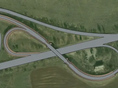 road junction low poly 3D model