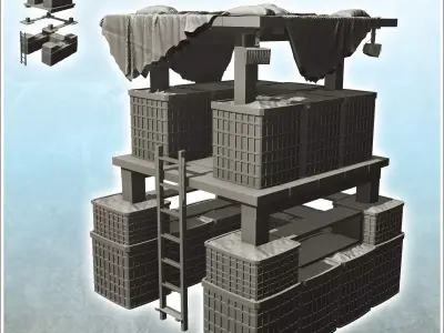 Modern fortified firing post with access ladder 2 3D print model